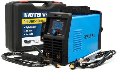 Soldadora E 230 V electrodos Sherman Digiarc 160 LCD – Soldadora electrodo 160 A, máquina de soldar eléctrica, máquina de soldar con inversor IGBT, máquina de soldadura MMA, TIG LIFT, portátil, anti