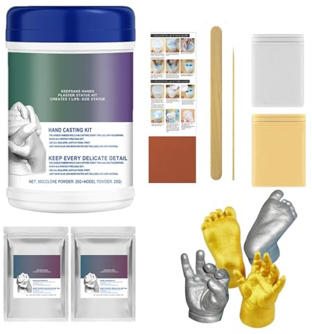 Bauchguss-Set Schwangerschaft – Baby-Handabdruck-Set | Skulpturen-Modelliermassen für Erwachsene, Kinder, Familie, Kleinkinder, Kinder, Basteln, Gedenkstätte, Erntedankfest, Zuhause
