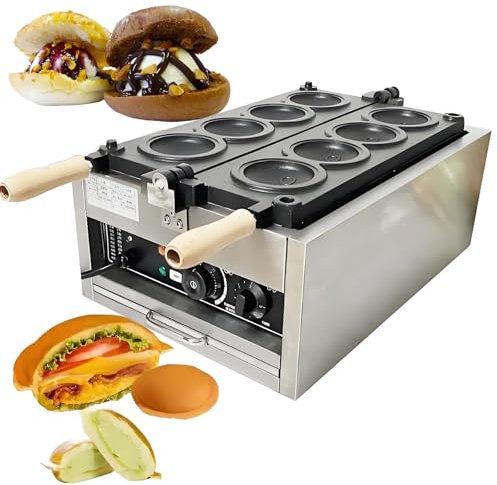 XCSCUK Commercial Gelato Panini Maker,4 Grid Ice Cream Burger Machine,Double-Sided Heating,for Milk Tea Shop, Snack Shop