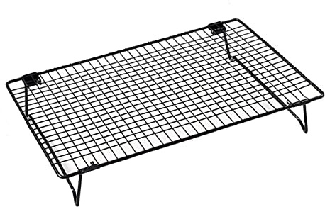 Heavy Duty Wire Rack Baking Rack Wire Cooling Rack for Cooking Biscuits Cake 34cmx24cmx5.7cm, Black, 34x24x5.7cm