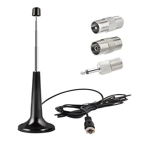 DAB Radio Aerial for Hifi System Indoor, 3M FM Indoor Radio Antenna for Tuner Stereo Amplifier, Aerial Rod Antenna for Home Cinema System AV Audio Vedio Receiver with Magnetic Base