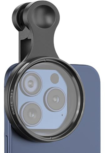 Filtro polarizador para smartphone, lente circular de clip de 52 mm, polarizador óptico para fotos nítidas, accesorios móviles duraderos, adultos apasionados y principiantes, fotografía de viajes,