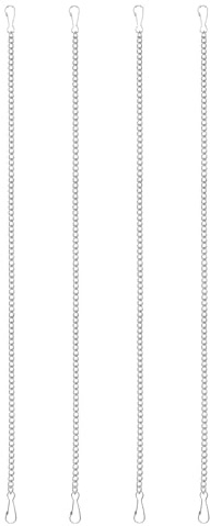 PATIKIL 4 Piezas De Cadenas Colgantes Con Ganchos 50cm Plateado | Soporte Para Plantas Comederos De Aves Macetas Faroles Campanas De Viento Pizarras Y Decoraciones