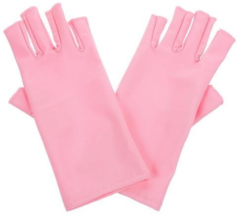 FRCOLOR UV Protection Gloves for Gel Manicures Nail Art Accessories Half Finger Design for Home Salon Use