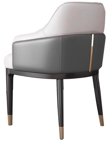ZJYIGOWL Moderne Küchen-Esszimmerstühle Gepolsterter Wohnzimmerstuhl Mit Metallgestell Ledersessel Mit Weichem Kissen Für Küche, Schlafzimmer, Balkon(Grey)