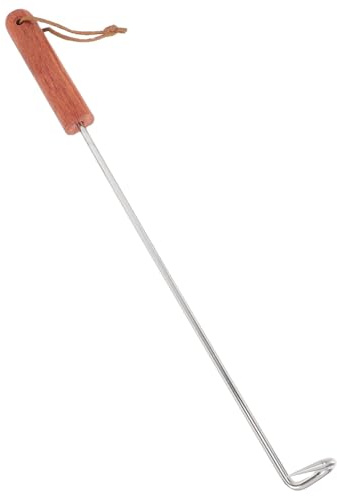 Alasum Gancio per Barbecue in Acciaio Inox con Manico in Legno di Palissandro Antiscivolo Utensile Multifunzionale per Girare Carne Pesce e Pollo alla Griglia Accessorio per Grigliate