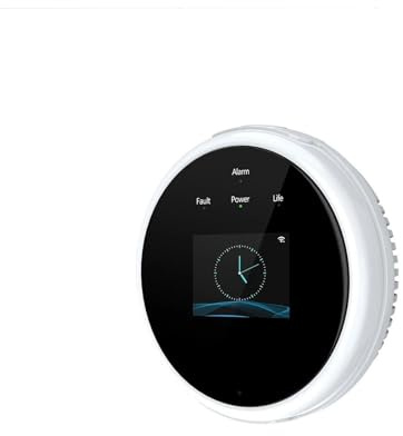 Detector de Gas, Detector de Fugas Gas Tuya WiFi, Alarma Combustible, Pantalla a Color, Temperatura, aplicación for Cocina, Villa, almacén para el Trabajo y el hogar