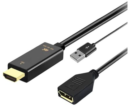 YUEHISY Cable HDMI a DisplayPort, Cable Adaptador HD a DisplayPort de 1,8 M de Longitud Compatible con Salida 4K, Plug and Play, para Pantalla de PC y Portátil