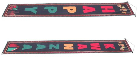 Kichvoe 2 Stück Kwanzaa Türbanner aus Leichtem Wiederverwendbarem Material mit Aufhängeschnur Wetterfest für Innen und Außendekoration Festliche Kwanzaa Dekoration für Veranda und Fenster