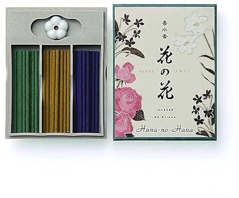 MORNING STAR - Incenso Giapponese in Stick - 30 Bastoncini a Confezione (HANA-NO-HANA (ROSA, GIGLIO, VIOLA))