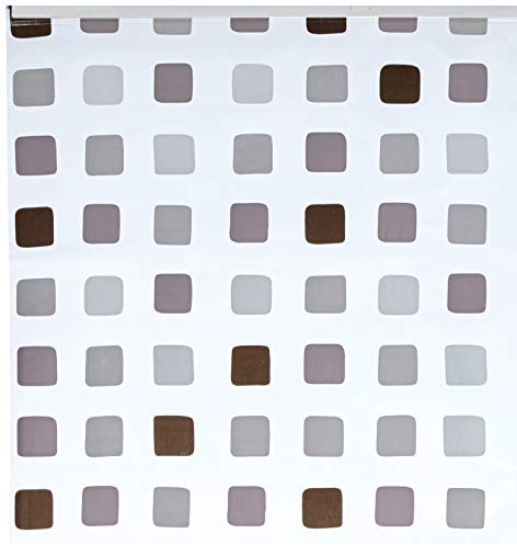 Kleine Wolke 3321110747 Cortina de Ducha Enrollable para Cassette vacío (128 x 240 cm), diseño de Cuadrados, Color Gris