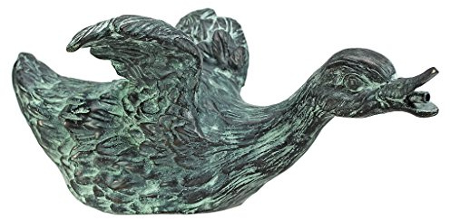 Design Toscano Gleitende Ente des Lindell-Teichs, Gartenstatue aus Bronzeguss