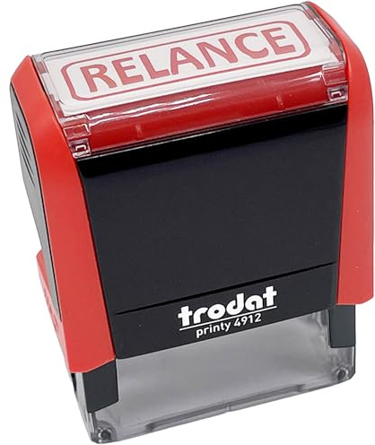 Trodat tampon encreur formule RELANCE - 4912 X-Print encrage automatique rechargeable - Encre rouge - Format de l’impression 45 x 16 mm - Idéal pour les documents officiels et administratifs