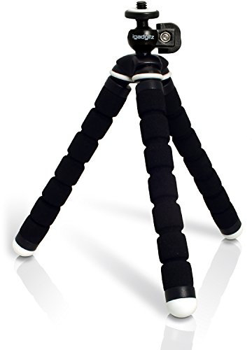 iGadgitz U3598 Mini Trépied de Table Flexible Léger Petite Taille Universel Compatible avec Appareil Photo Compact– Noir
