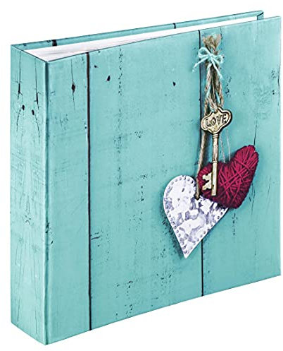 Hama Fotoalbum Rustico, 100 weiße Seiten (50 Blatt), Einsteckalbum für 200 Fotos im Format 10 x 15 cm, Landhaus Stil, flieder