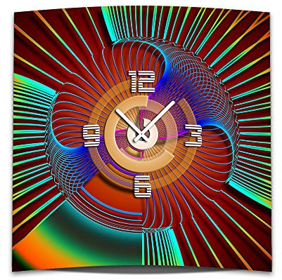 dixtime Wanduhr XXL 3D Optik abstrakt 50x50 cm leises Uhrwerk GQ-005