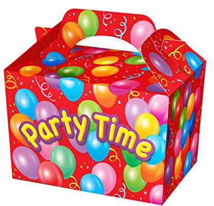 MustBeBonkers 30 Childrens Kids Red Balloon Party Time Carry Food Meal Picnic Birthday Party Bag Boxes