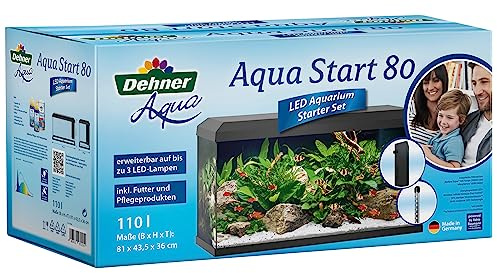 Dehner Aqua Aquarium Starterset 80, ca. 81 x 36 x 45 cm, inkl. Futter und Pflegeprodukten