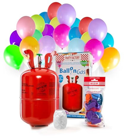 Party Factory Gas per palloncini a elio per 30 palloncini con 30 palloncini