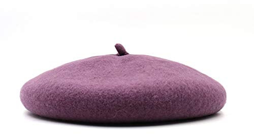 FOLDING Fliegermütze 8 Farben Erwachsene Wolle Barett-Französisch Barett-Künstler-Hut Outdoor-Aktivitäten (Color : Medium Purple)