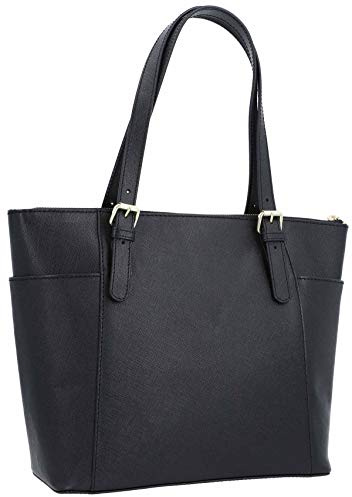Gusti Shopper Leder - Daina Handtasche Ledertasche Henkeltasche mit Reißverschluss Schwarz Leder
