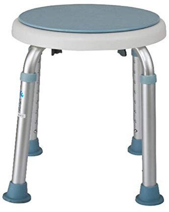 ZJYWMM Badezimmer Älterer Drehbarer Runder Duschhocker Sitzhöhenverstellbarer Aluminiumlegierung Haushalts-WC Schwangere Frauen Behinderter Anti-Rutsch-Duschstuhl,33 * 35,5-54cm