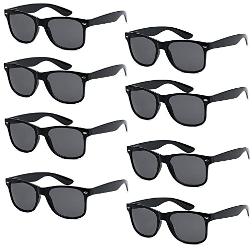 FSMILING 8 Paare Neon Party Sonnenbrille Set 80er Retro Klassisch Partybrillen Für Herren Damen