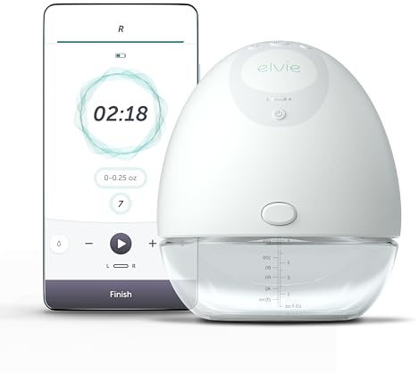 Elvie Single Breast Pump (21mm/24mm Nipple Shields), Silent Electric Breastfeeding Pump, Hands-Free in-Bra Design, Smart App Control, Ultra-Discreet, Tubeless & Cordless, BPA-Free