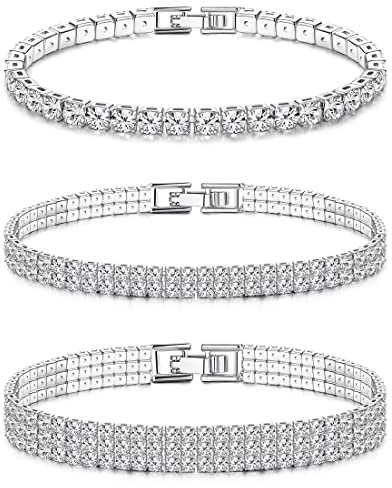 Dochais Tennis Armband Damen Silber, Diamant & Zirkonia Glitzer Armband Damen für Frauen, Mutter & Ehefrau, Geschenk