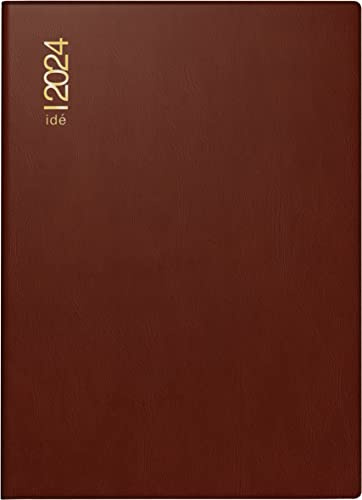 rido/idé Wochenkalender Modell perfect/Technik I 2024 2 Seiten = 1 Woche Blattgröße 10 x 14 cm bordeaux