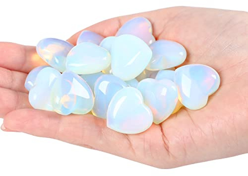 XIANNVXI 10 PC Opal Kristalle Steine Herz Stein Liebe Heilung Kristall Edelsteine Set Poliert NatüRliche Glückssteine