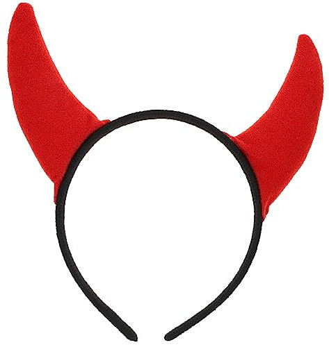 minkissy Rotes Stirnband Mit Kuhhorn-haarspange Als Gastgeschenk Für Halloween-party Und Cosplay-veranstaltungen Haarreif Für Damen Und Mädchen