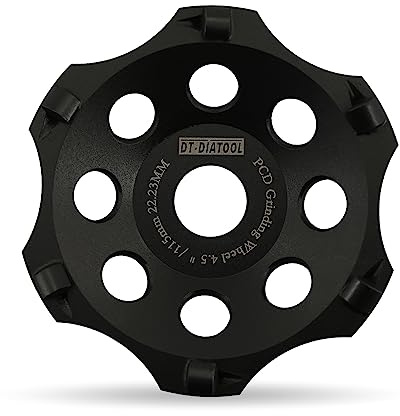 DT-DIATOOL PCD Diamant-Schleiftopf 11,4 cm Dorn 2,2 cm für Betonboden, Epoxidbeschichtung, Kleberückstände, Lackbeschichtungen