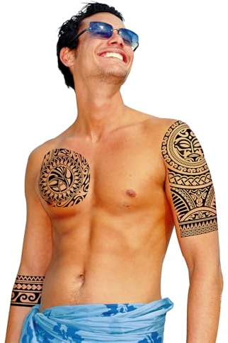 GUIRCA Schwarze Blumen Tribal Tattoos
