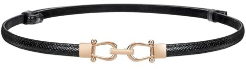 WERFORU Damen Schmalgürtel mit Verstellbarer Metallschließe Frauen Dünner Gürtel für Jeans Hosen Kleider