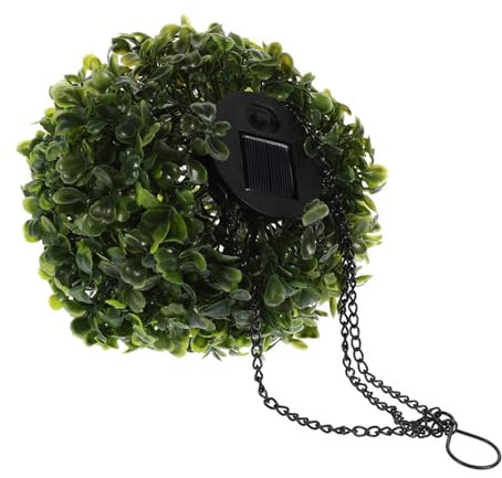 UKCOCO Solar Led Leuchte Kugel Für Garten Künstliche Buchsbaumkugel Mit Beleuchtung Hängende Pflanzenkugel-Dekoration Für Außenbereich Energiesparend Und Pflegeleicht