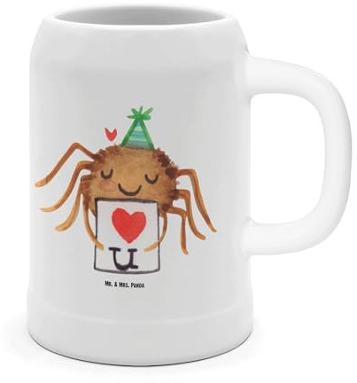 Mr. & Mrs. Panda Bierkrug Spinne Agathe Brief - Geschenk, 5 l, Liebesgeschenk, Videos, Liebespaar, Liebesbeweis, Steinkrüge, Bierkrüge, 0, Verliebt