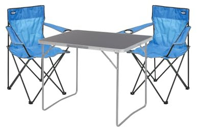 Mojawo 3er Outdoor Möbel Campingmöbel Camping Garnitur Anglerstuhl Oxford Bezug Outdoor Camping Stuhl Aluminium Tisch klappbar