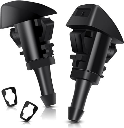 Norhogo 2Pcs Ugello Tergicristalli, Pratico Installazione semplice Sostituzione ad alta efficienza, Nero Plastica Ugello Tergicristallo Ugello Spruzzatore, per Getto d'acqua