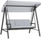 Outsunny 3 Seater Garden Swing Chair, Outdoor Hammock Bench with Adjustable Canopy, Removable Cushions and Steel Frame, Grey