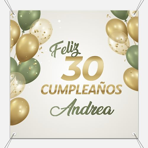 Pancarta Feliz Cumpleaños Personalizada - Decoracion cumpleaños | Print Stamp Love, Pancarta personalizada cumpleaños Adultos, Cartel personalizado, Lona PVC, 200x100cm, MODELO 3