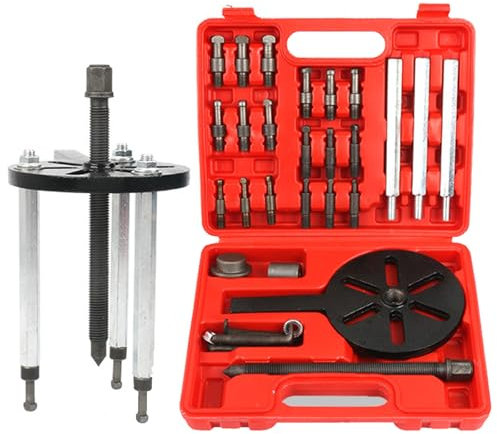 lcyen 21-in-1 Bearing Puller Set,Wheel bearing removal kit for Internal External,Blind Hole Bearing Removal Tool Bearing Disassembly Gear Puller with 6 Sizes of Collets 3-Jaw Puller