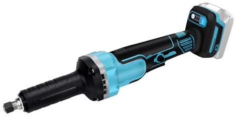 Akku Geradschleifer Kompatibel mit Makita 18V Batterie, Bürstenloser Elektro Geradschleifer mit 6mm Bohrfutter und 4 einstellbaren Geschwindigkeiten (ohne Akku) (Kein Zubehör)