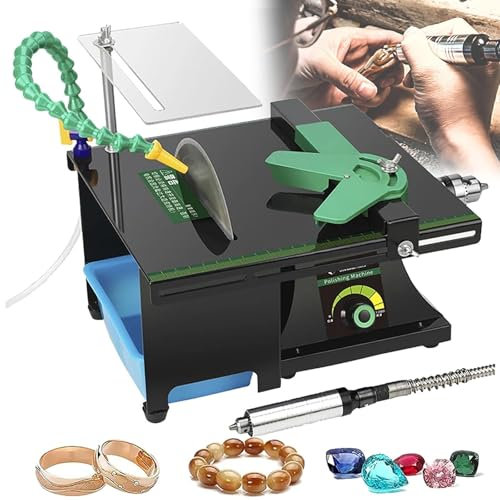 MYVVKIA Mini Sega da Tavolo da 1850 W, lucidatrice da banco per lapidario, lucidatrice da banco, Macchina per la Lavorazione del Legno, smerigliatrice da banco per Gioielli, luci