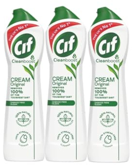 Ciff Cream Cleaner Original - 500ml (Pack of 3) | Deep Cleaning for Shiny Surfaces | Gentle and Versatile Multi-Surface Use | Pleasant Original Fragrance