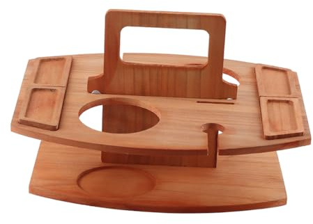 Tragbares Käsebrett aus Holz, Obsttablett aus Holz, Integrierter Obstweinteller für Nusswein