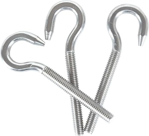 HVDHYY M6 304 rostfritt stål krokskruv krok bult skruvringar med en rund krokskruv utökad skruvförpackning med 10 stycken