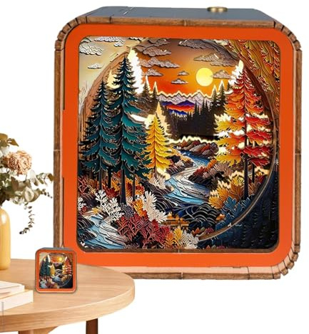 Puzzle in legno wireless Luce notturna 3D,Puzzle in legno con luce LED - Luce notturna giocattolo puzzle - Luce notturna 3D, puzzle in legno, giocattolo, lampada artistica, esc