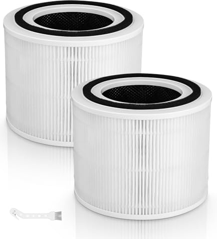 2 Filtros de Carbón Activado para Purificadores de Aire Levoit Core 300 / CORE 300s / CORE 300 - rf, Filtros H13 Hepa, Filtros de Carbón Activado de Alta Eficiencia, Prefiltro, Filtro Terciario