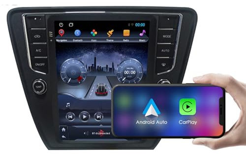 Autoradio HYNMSM Android 15 con navigatore satellitare per S-koda Octavia (2013) da 9,7 pollici, touchscreen, con navigatore GPS Carplay wireless, ricevitore FM BT, 5G-WiFi, HIFI SWC, DSP, microfono,